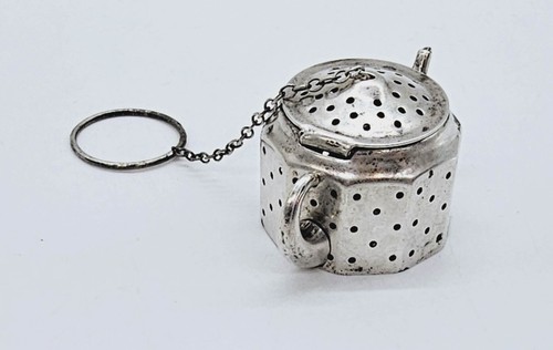 Colador infusor de té con forma de tetera de plata esterlina Amcraft Attleboro MA +19 gramos - Imagen 7 de 16