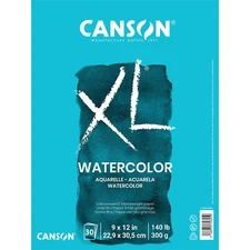 Canson XL 9x12 Watercolor Paper Pad Cold Press Textured 30 Sheets 140lb