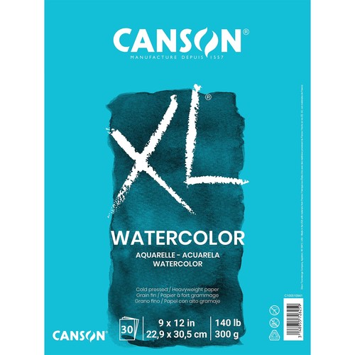 Canson XL 9x12 Aquarellpapier Block Kaltpresse strukturiert 30 Blatt 140 Pfund - Bild 1 von 6