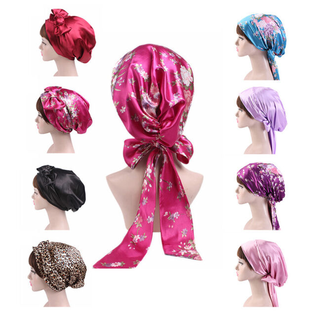 Silk Night Sleep Cap Hair Bonnet Hat Head Cover Satin Turban Wrap Hair C UUMW Silk Night Sleep Cap Hair Bonnet Hat Head Cover Satin Turban Wrap Hair C UUMW