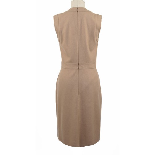 SZ M NEW $2300 GUCCI Camel Tan WOOL JERSEY Aged Metal TURNLOCK Accent Fall DRESS - Picture 5 of 12