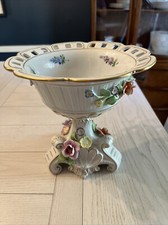 DRESDEN 1817 Hand Painted Floral Porcelain Center Piece Bowl