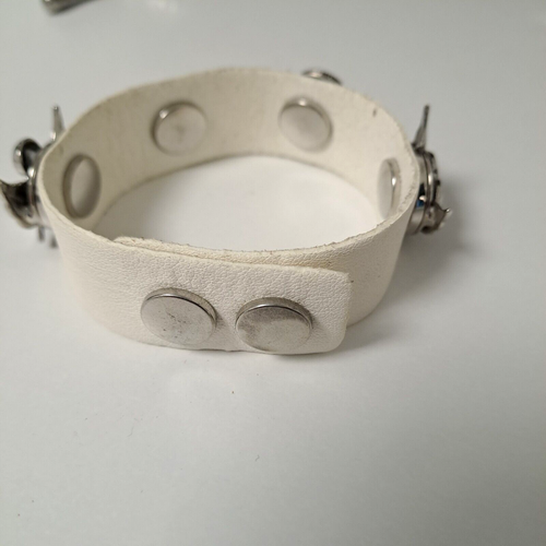 Echtes Leder Lederarmband Armband weiß Click Button 4 Stück Engel Herz Damen - Bild 5 von 5