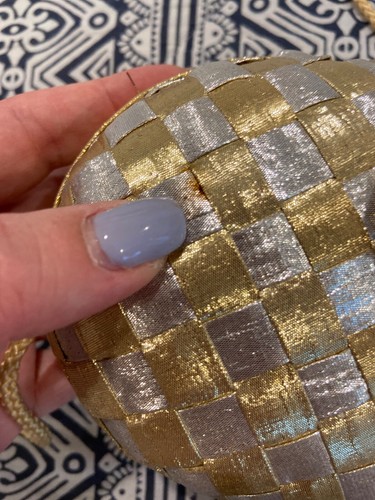 Y&S Original Gold & Silver Metallic Evening Purse – Round, Basket Weave - Picture 9 of 13