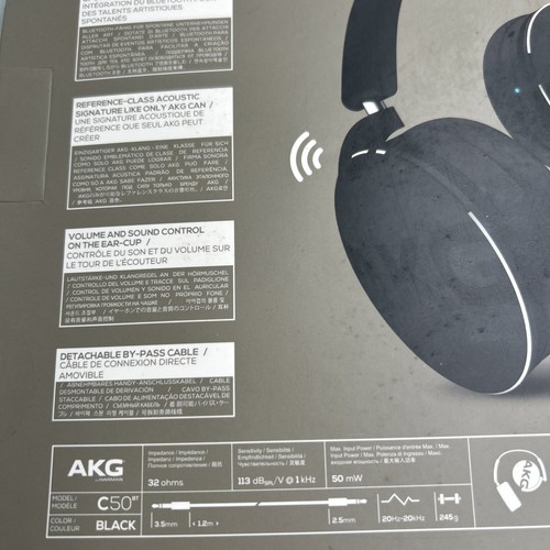 AKG Harman C50BT On-Ear Wireless Bluetooth Headphones - New Sealed - Picture 7 of 11