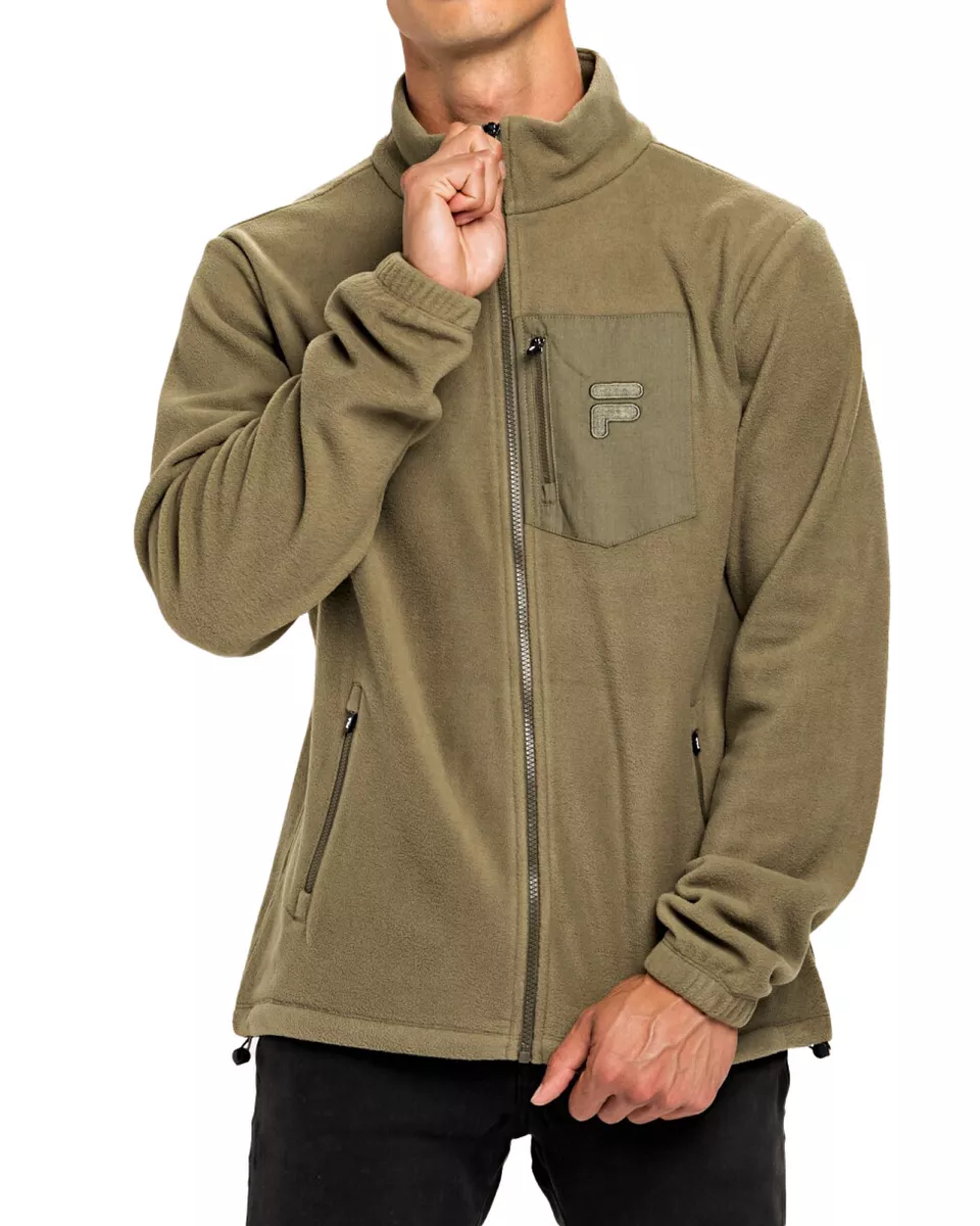 FILA Mens Fleece Jacket Regular Fit PAXTON Olive Green