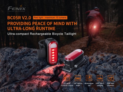 Fenix BC05R V2.0 Rechargeable Bike Light, Ultra Compact Tail Light - Picture 2 of 11