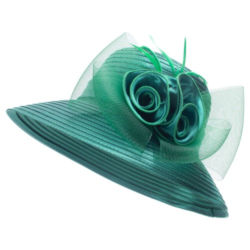 Damen Satin Mähne Federschleier Blume Kentucky Derby Racing Party Kleid Mütze A433 - Bild 58 von 102