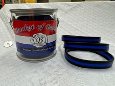 Thin Blue Line Adult Silicone To Protect And To Serve Bracelet 20 Bracelets