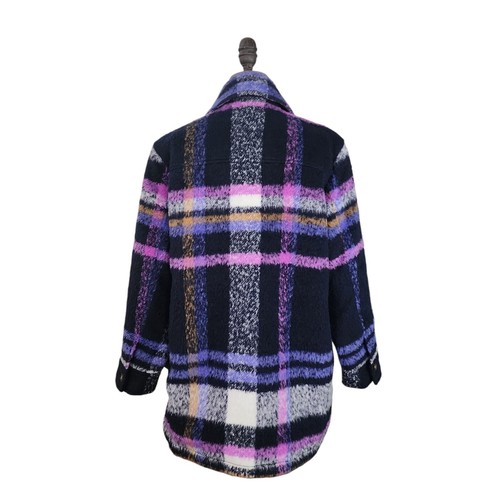 Loft Plaid Shirt Jacket Purple L NWT - Foto 4 di 5