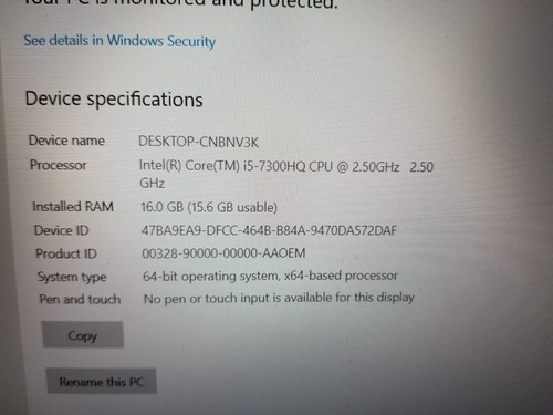 Dell Inspiron 15 7000 Gaming | i5 7th w/GTX 1050Ti 16GB Ram Core i5-7300HQ WORKS - Picture 11 of 11