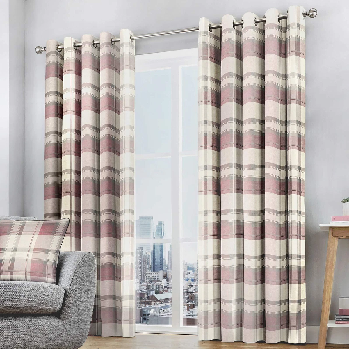 Pink outlet eyelet curtains