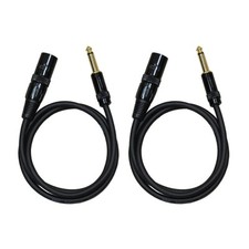 Audio2000's E05106p2 6 Ft 1/4" TS To XLR 3-Pin Male Cable 2 Pack 