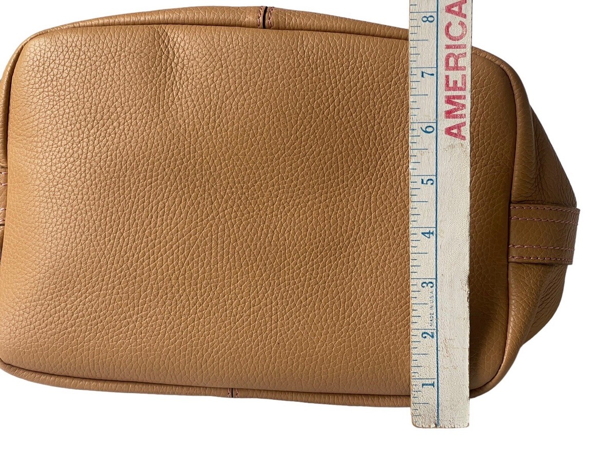 Tods British Tan Tote Pebbled Leather Front Pocket Shoulder