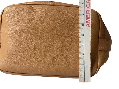 Tods British Tan Tote Pebbled Leather Front Pocket Shoulder