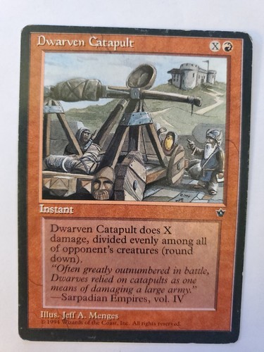 MTG Magic The Gathering Card Dwarven Catapult Instant Red Fallen Empires 1994 - Picture 1 of 2