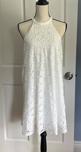 Lilly Pulitzer Quinn Halter Swing Dress Resort White Sandollar Lace Medium