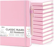 12 Pack Notebooks Journals Bulk, Hardcover Notebook Classic Ruled Lined Journals