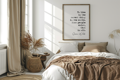 Oscar Wilde citazione stampa vivere è la cosa più rara di tutte citazione poster senza cornice - Foto 8 di 9