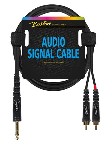 Cavo audio 1,5 m 2x RCA su 6,3 mm jack stereo AC-272-150 nero 5 pezzi - Foto 2 di 2