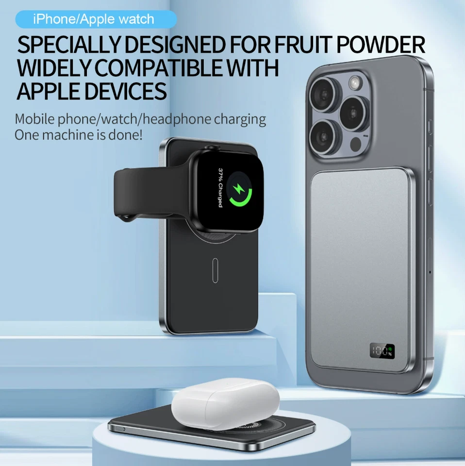 Ultra slim Magnetic MagSafe Power Bank Wireless Battery Charger for iphone 14 15 - image 2 of 4