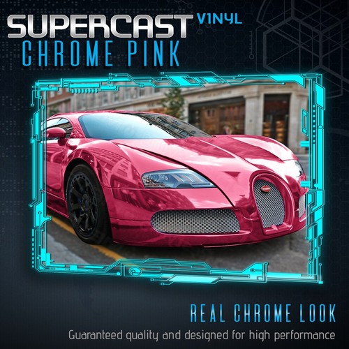 Pink Supercast Flex Stretch Mirror Chrome Vinyl Wrap Bubble Free - 24" x 60" In - Bild 4 von 8