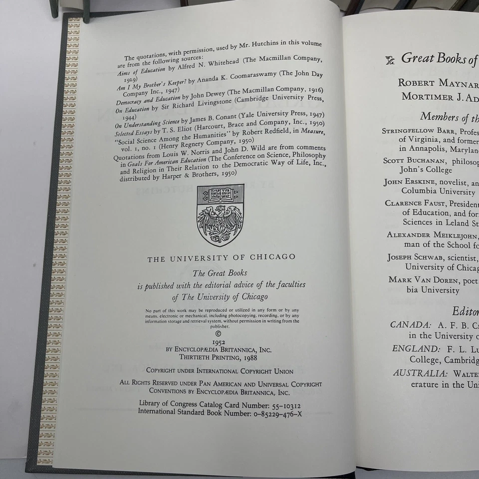 Britannica Great Books The Western World Set 1952 1988 Near Complete - Missing 2 Foto 4 de 4