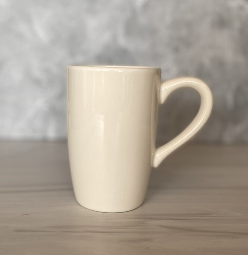 PIER 1 ESSENTIAL COLOURS IVORY Beige Cream Coffee Tea Handcrafted MUG EUC - Picture 1 of 7