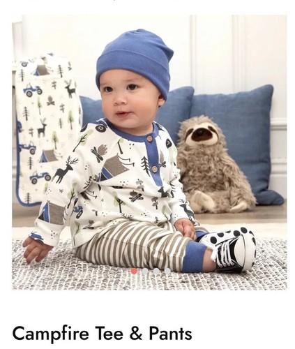 New Infant Newborn Baby Boy Romper+Pants Outfit Clothes Bodysuit Playsuit - Picture 2 of 3