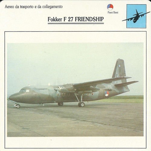 FOKKER F27 FRIENDSHIP HOLLAND LUFTWAFFE RÜCKSEITENDETAILS KARTE