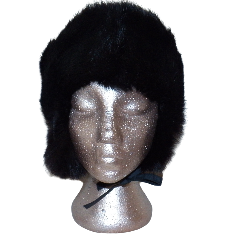 帽子 WOOL WASHED HUNTING - Black Black Nylon Genuine Canadian Fox Fur Insulated Ushanka Hunter