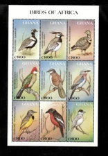 Ghana 1997 - Birds - Sheet of 9 Stamps - Scott #1981 - MNH