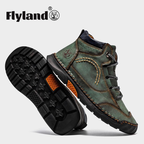 FLYLAND Original Clásico Hombres De Colección Chukka Cuero Botines Hechos a Mano Zapatos - Imagen 21 de 43