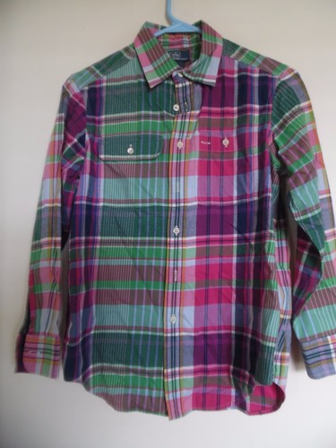 Polo Ralph Lauren Multi Color  Plaid Long Sleeve Shirt Boys Medium 10/12 - Picture 1 of 3