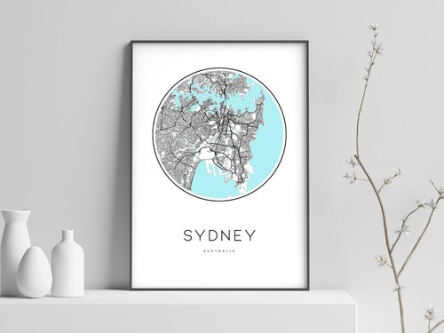 Personalised SYDNEY CITY Map ANY CITY/COUNTRY Travel poster artwork gift - Picture 4 of 4