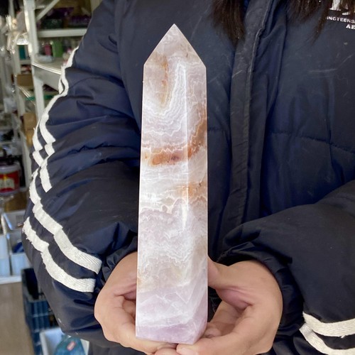 1.64LB Natural amethyst agate crystal obelisk Shi Ying crystal energy column - 第 11/15 張圖片