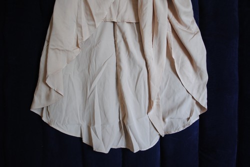 Elegant Midi/Maxi Tie Front Dress sz L 12-14 Light Tan Puff Sleeves - Picture 9 of 12