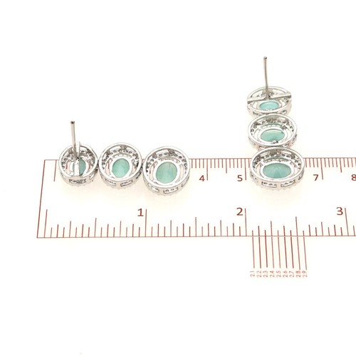 Elegant Edelstein Halo Cz Halskette Set für Damen - Bild 42 von 50