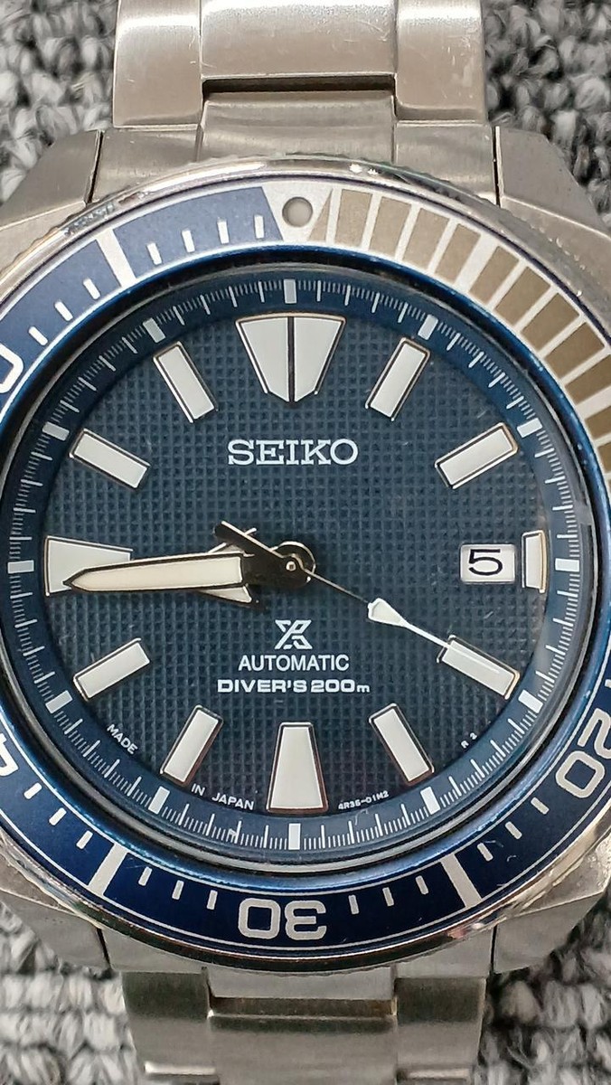 Seiko Prospex 4R35-01V0 Date St.Steel Navy Slv Divers 200M