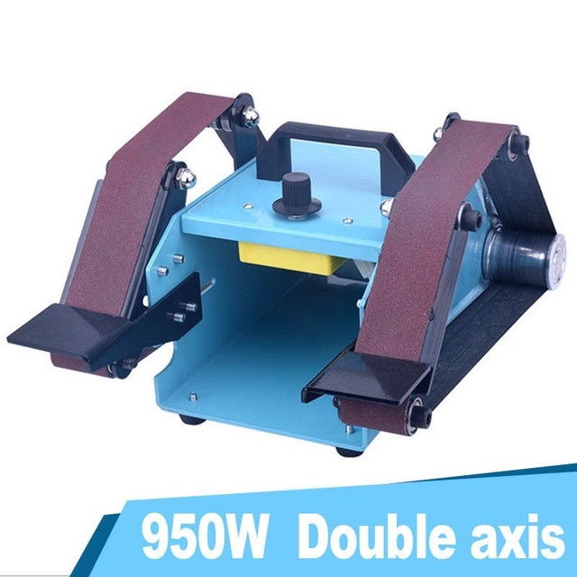 950w Double Axis Bench Belt Sander Grinding Machine Smoothly