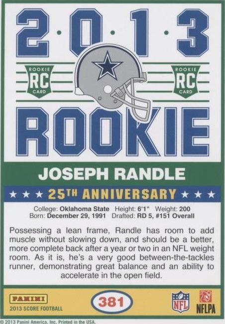 2013 Score Joseph Randle #381