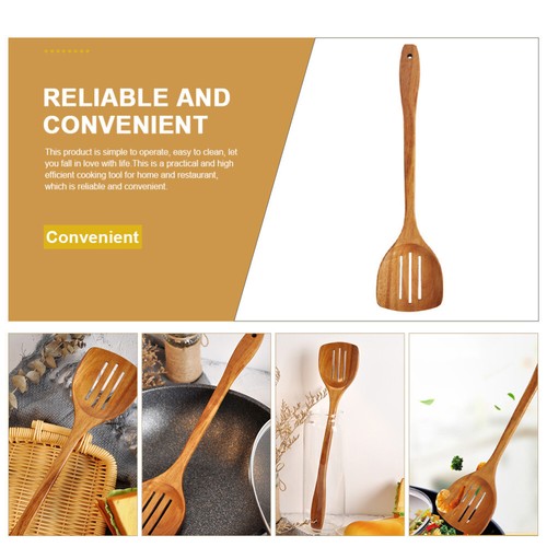 Wooden Kitchen Cooking Turner Slotted Spatula Nonstick Spatulas Shovels Kitchen - Picture 2 of 12