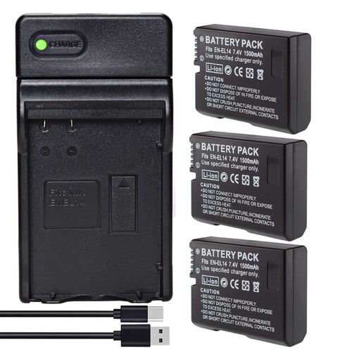 Batería o cargador para Nikon EN-EL14 D3100 D3200 D3300 D3400 D5100 D5200 D5300 - Imagen 42 de 48