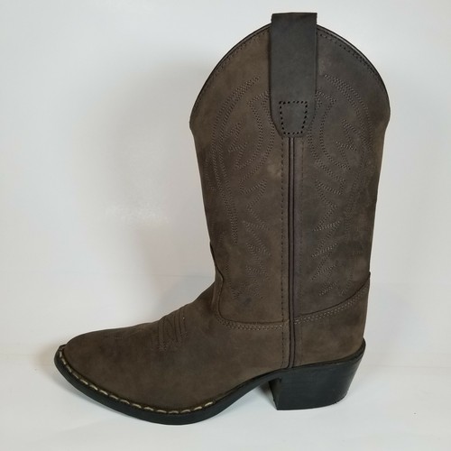 Cody James Full Grain Leather Western Boots Boys' Size US 13 D Brown Pointed Toe - Picture 9 of 12