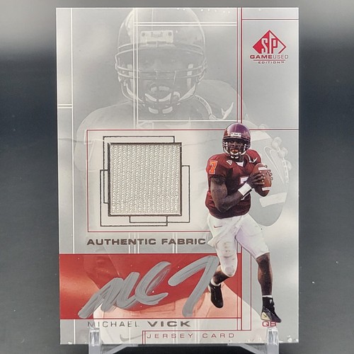 2001 Sp Game Used Rookie Jersey Patch Michael Vick JSA Auth Auto  - Picture 1 of 2