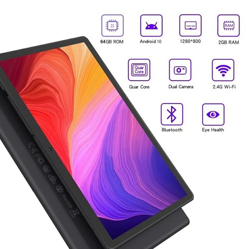 PRITOM 10 INCH TABLET WITH SIM SLOT 64GB QUAD CORE PROCESSOR ANDROID 10 WIFI GPS - Picture 4 of 6