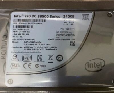 Intel 240GB SSD DC S3500 Series 6Gb/s SATA III SSDSC2BB240G4 Solid ...