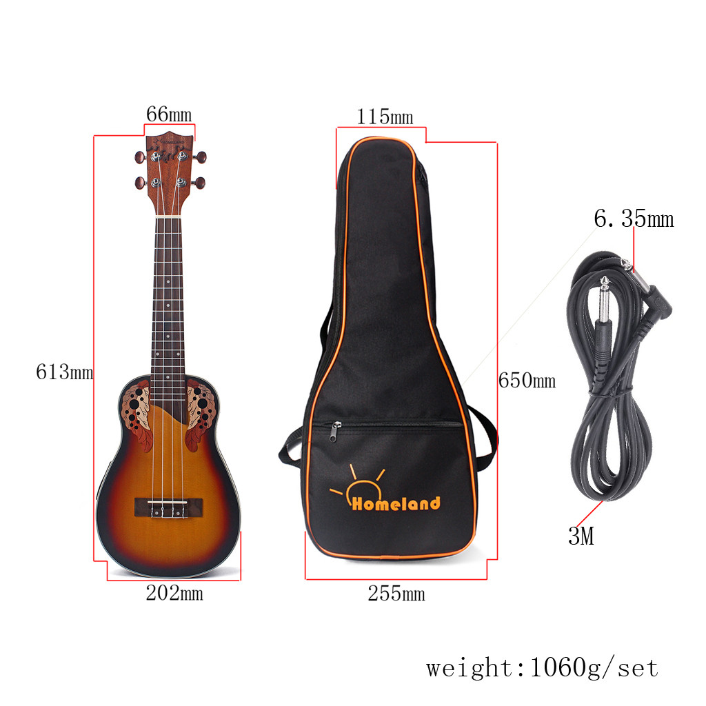 Exquisite Spruce Spruce Spruce 23inch Concert Ukulele w Gig Bag Strap 6.35mm Plug Cable 097072 Exquisite Spruce Spruce Spruce 23inch Concert Ukulele w Gig Bag Strap 6.35mm Plug Cable 097072
