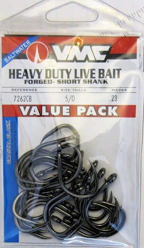 Two (2) Packs VMC 7262CB Fishing 4X Heavy Live Bait Fish Hooks 23/Pk 4/0 5/0 6/0 - Picture 3 of 6