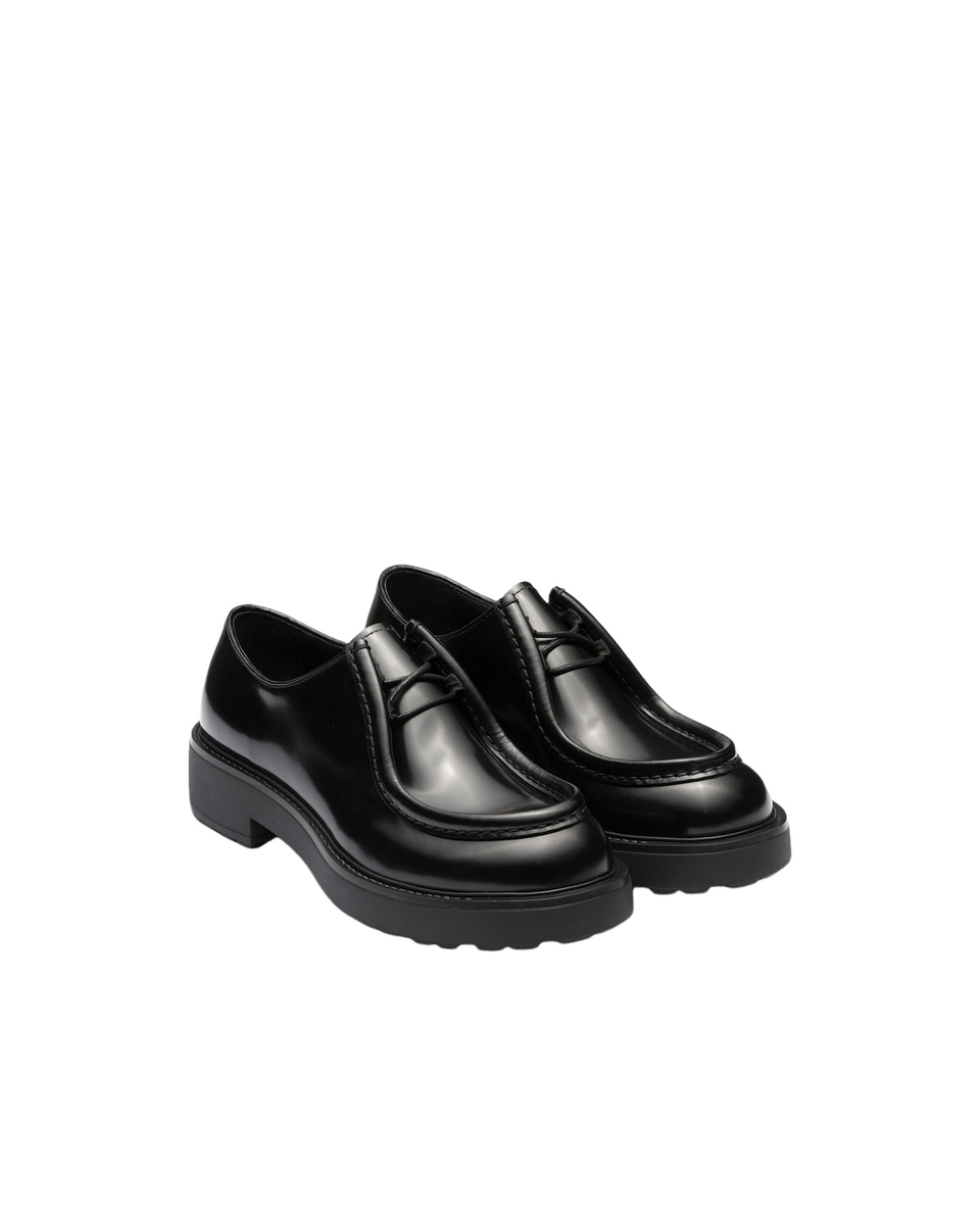 PRADA Diapason $1250 Black Brushed Leather Lace-Up Shoes New PRADA Diapason $1250 Black Brushed Leather Lace-Up Shoes New